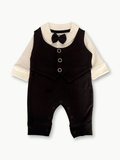 Black & White Waistcoat Tuxedo Romper (0-12M)