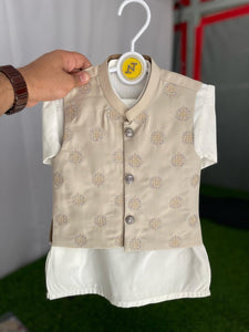 Beige Box 3 Piece Eastern Dress  (6-36M)