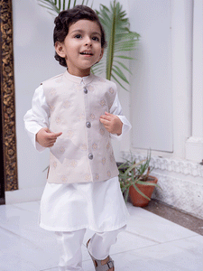 Beige Box 3 Piece Eastern Dress  (6-36M)